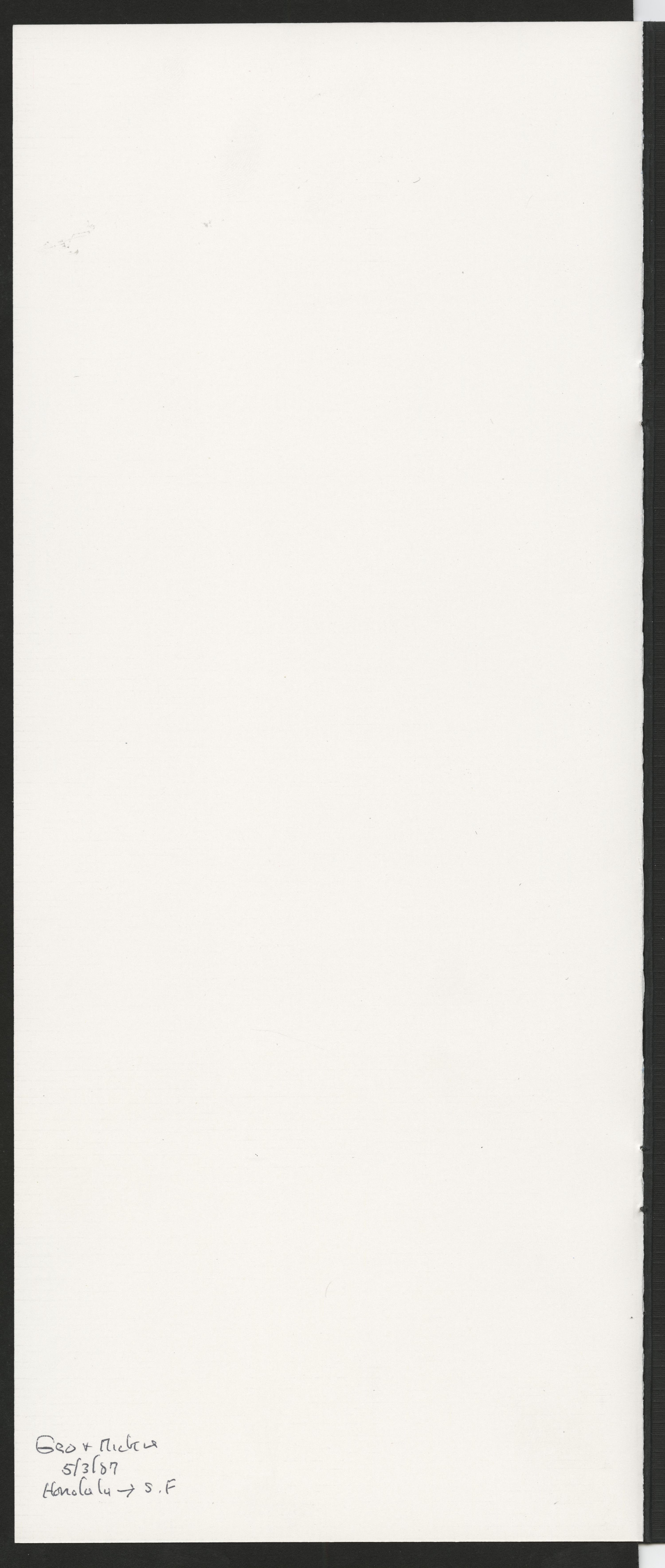 Honolulu to San Francisco, First Class Menu