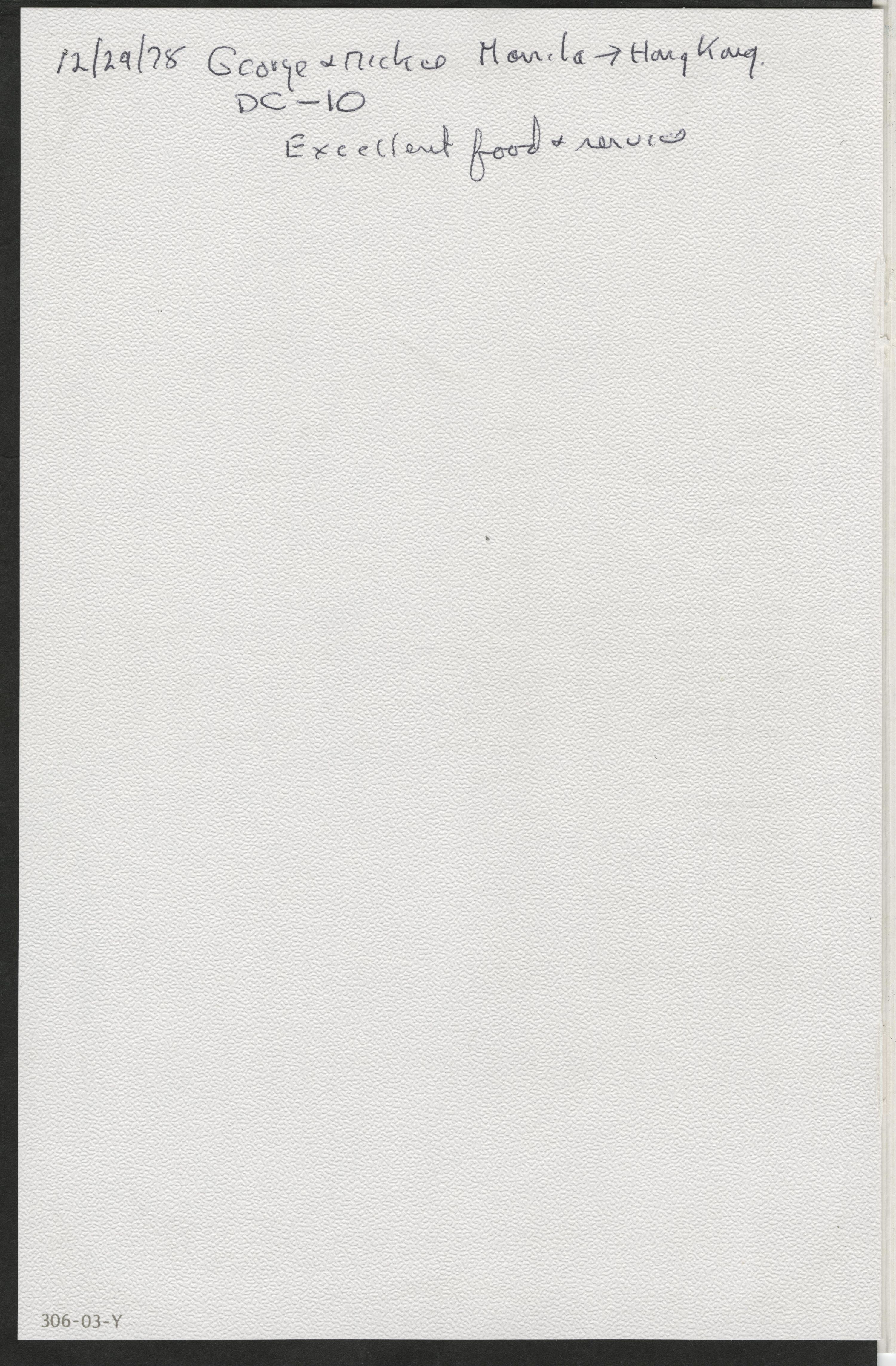 Manila to Hong Kong, Fiesta Service