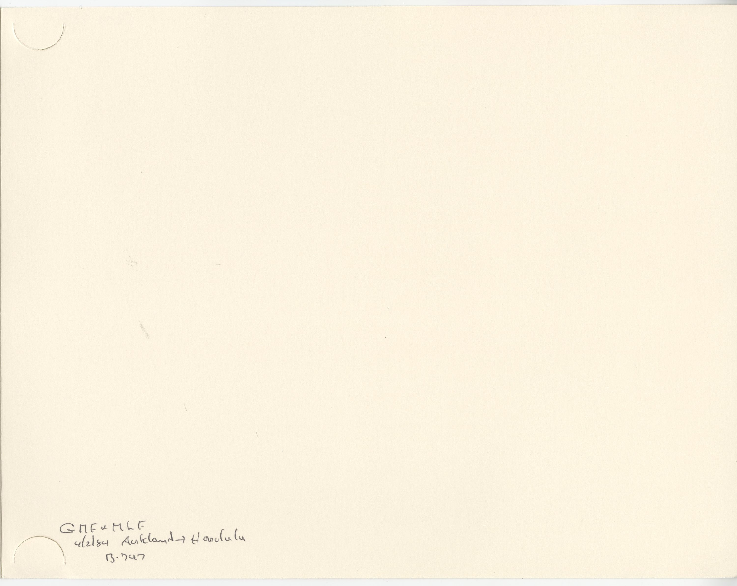 Panam, Auckland to Honolulu