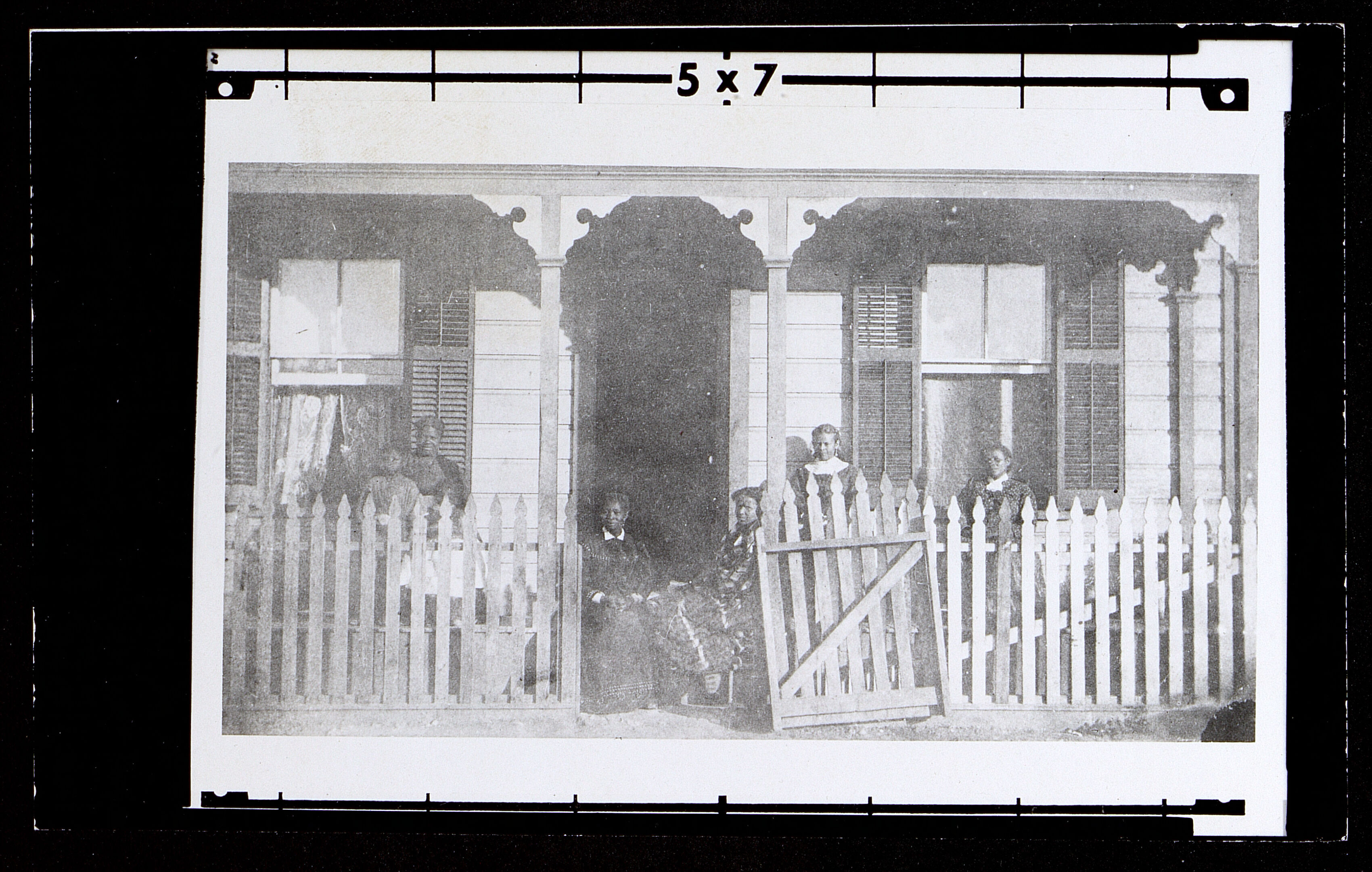 Biddy Mason and others at the house of Robert Owens, Sr., First and Los Angeles St., Los Angeles, circa 1870